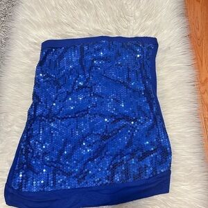 Blue Sequin Tube Top